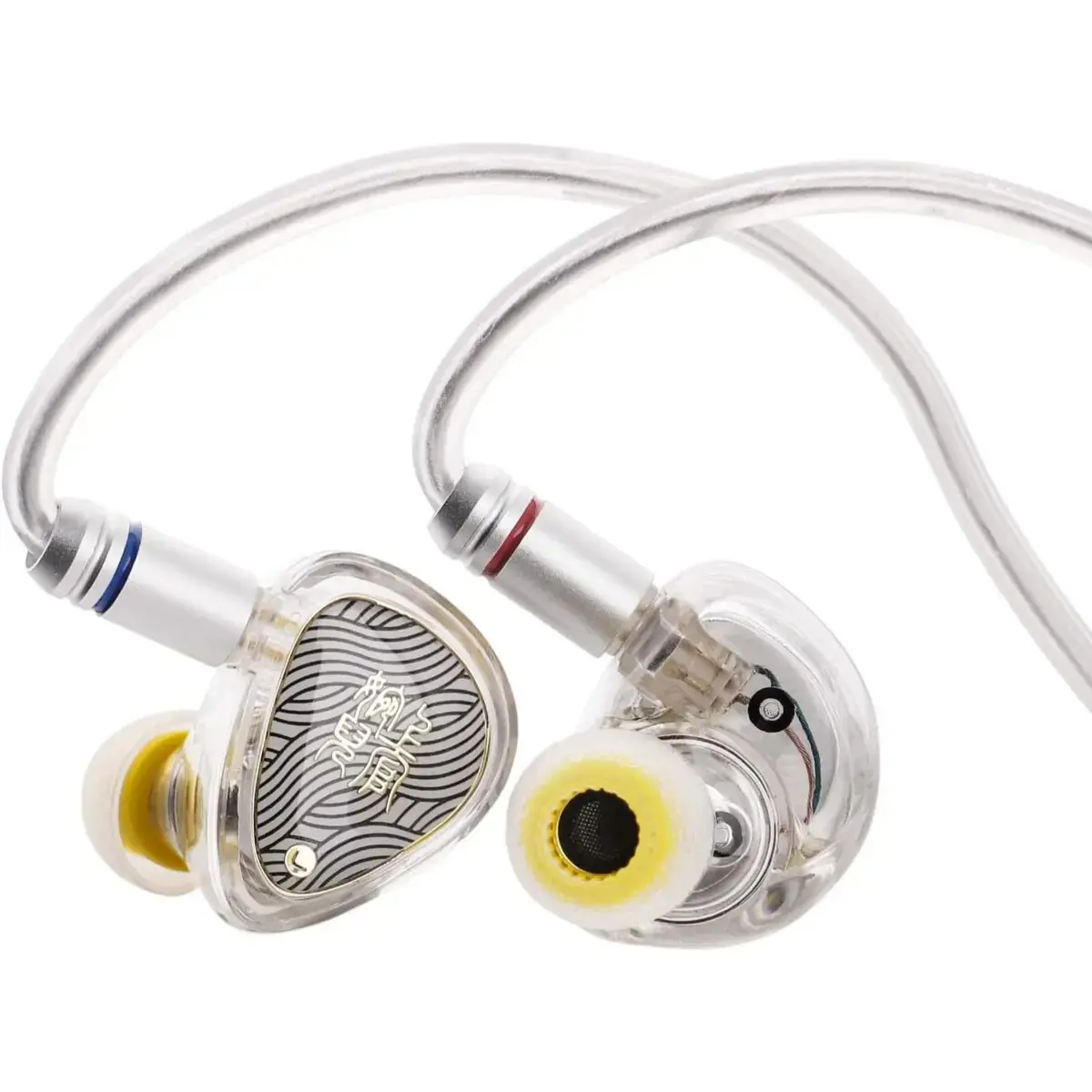 Tangzu Wan'er S.G 2 in Ear Monitor, HiFi Wired Earbuds, 10mm Dynamic Driver PET Diaphragm Gaming IEM Earphones with 2Pin Detachable OFC Cable for Audiophile DJ Stage (Clear White, Type-C Mic)