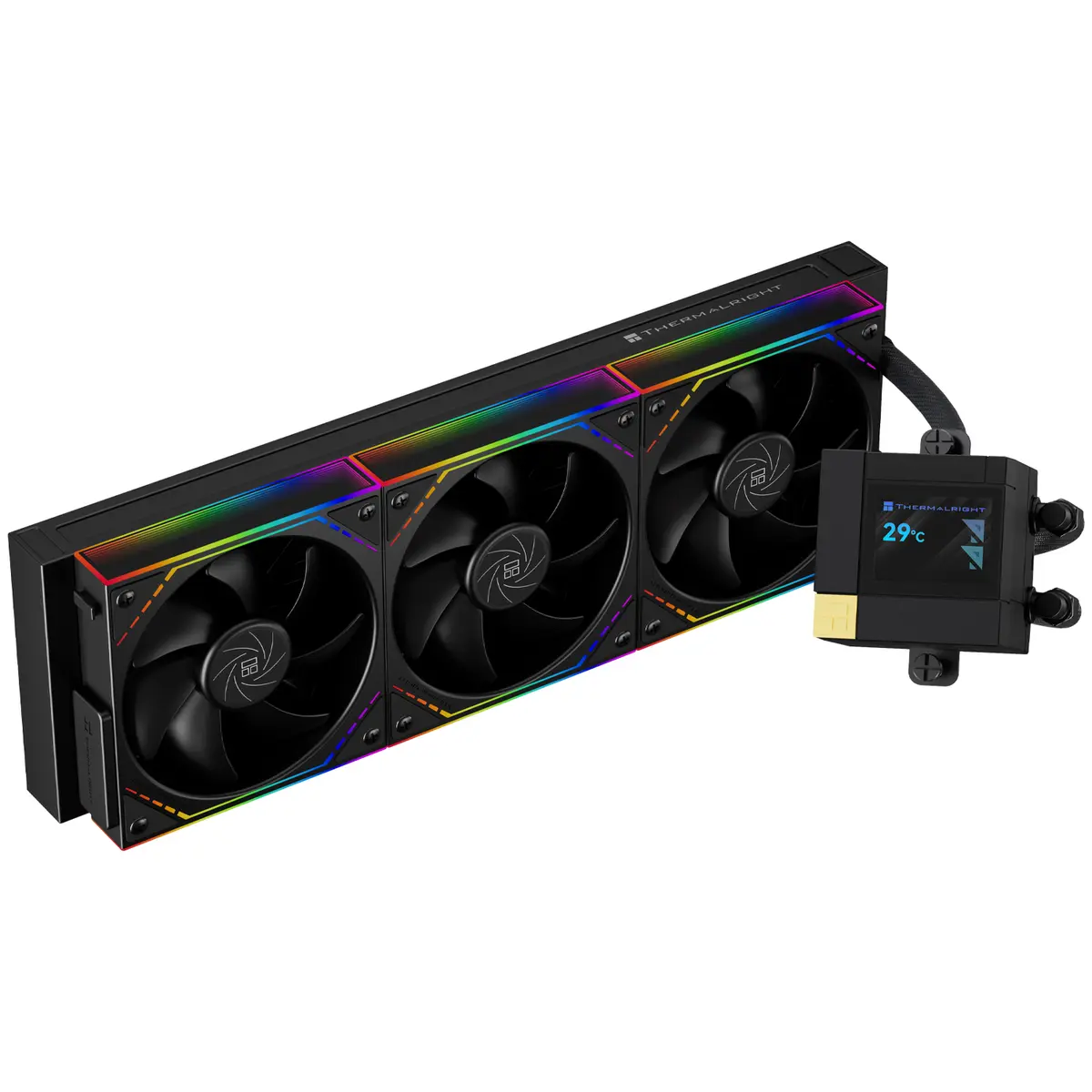 Thermalright Core Matrix 360 Vision ARGB Black 360mm AIO Liquid CPU Cooler, 2-Inch LCD Display