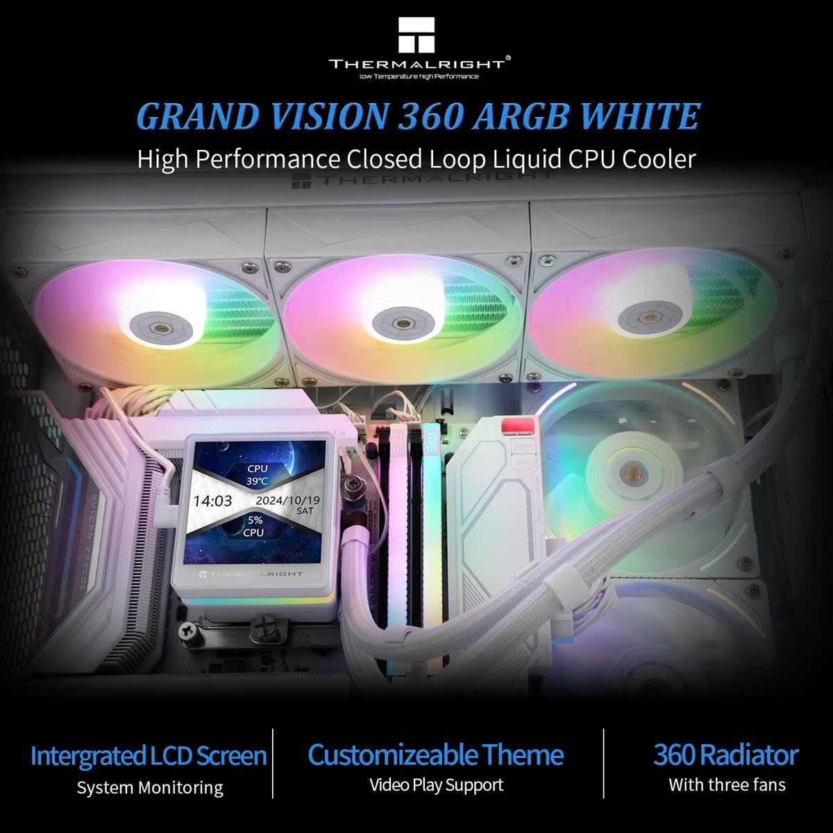 Thermalright Grand Vision 360 ARGB White | 360mm Liquid Cooler | Price ...