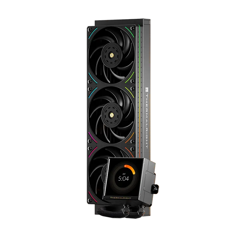Thermalright Peerless Vision 360 UB ARGB Black AIO 360mm CPU Liquid Cooler - 3.95" LCD Square Screen, Wireless Splicing Fans