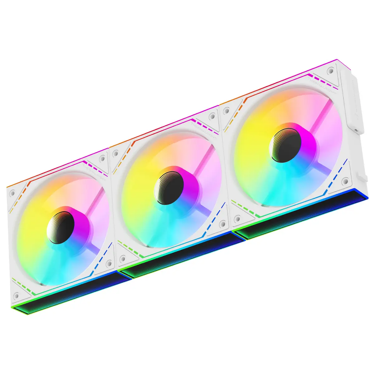 Thermalright TL-M12QRW-S X3 Reverse CPU Fan Building Blocks 120mm Case Cooler, PWM Connector Silent Computer Cooling with ARGB Light, Wireless Splicing PC Fan with ARGB Mirror Light Effect, Low Noise, White