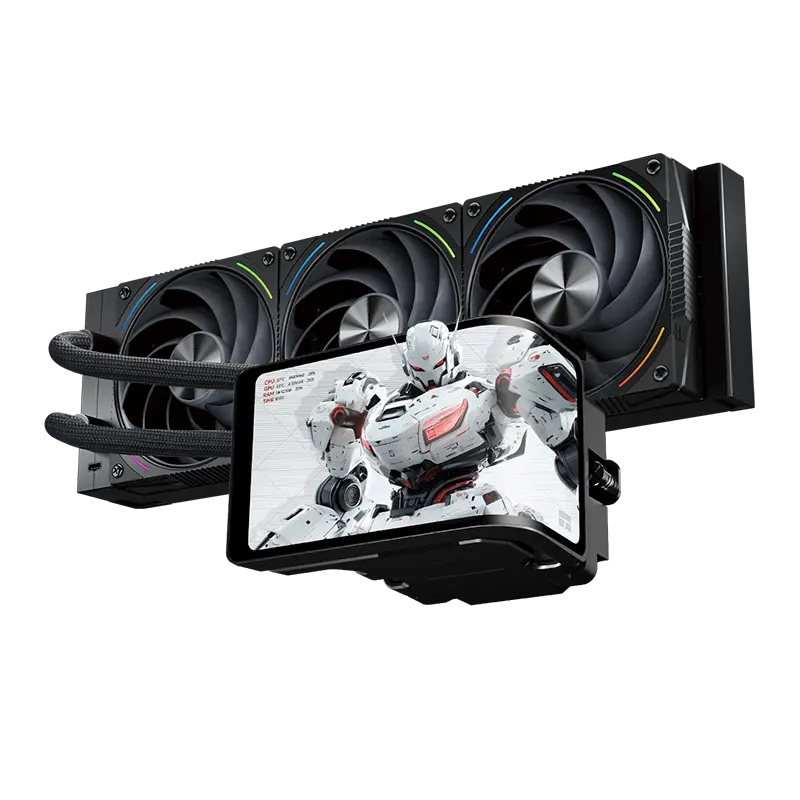 Thermalright Wonder Vision 360 Turbo ARGB Black CPU Liquid Cooler, 6.67" 3D Curved Screen with 2400x1080 Resolutions, Magnetic Panel Screen, 360MM AIO