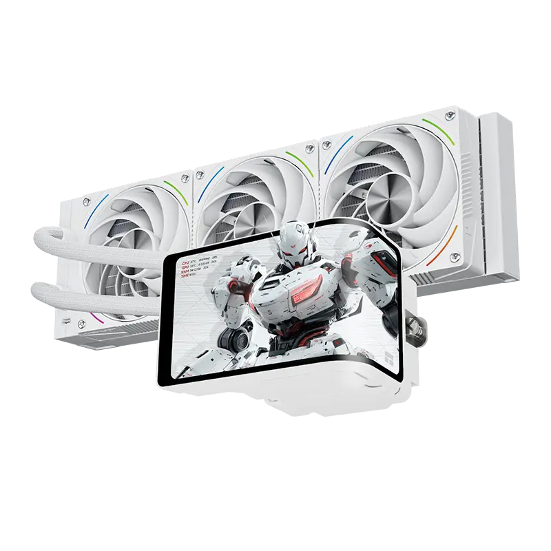 Thermalright Wonder Vision 360 Turbo ARGB White CPU Liquid Cooler, 6.67" 3D Curved Screen with 2400x1080 Resolutions, Magnetic Panel Screen, 360MM AIO