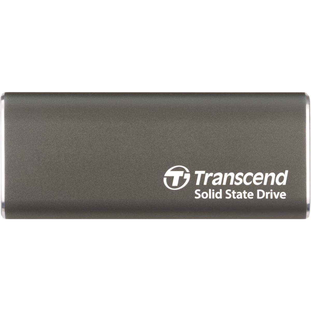 Transcend ESD265C 500GB External Solild State Drive, Portable SSD, Slim & Sleek Lightweight, Aluminum casing, Up to 1050 MB/s,Type A and C