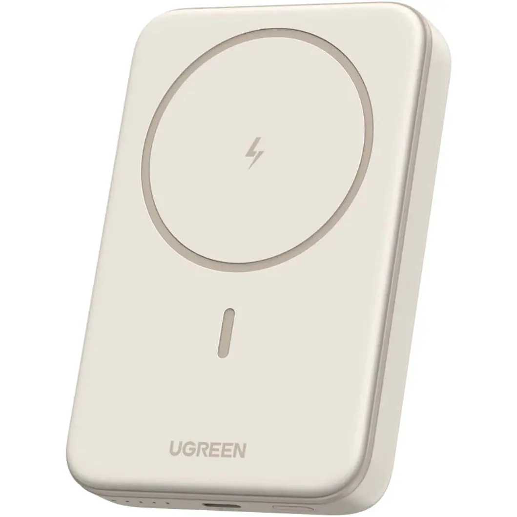 Ugreen 10000mAh 20W Magnetic Wireless Power Bank, USB-C Fast Charging, Slim Compact Magnetic Battery Pack, Portable Wireless Charger, Beige