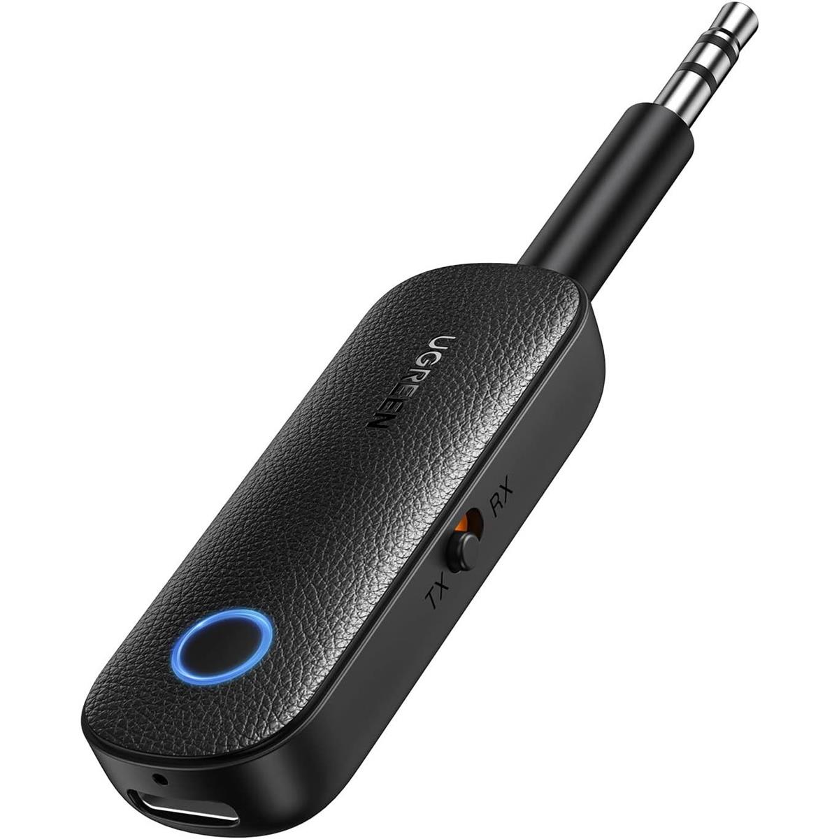 Ugreen Bluetooth Transmitter Receiver for 2 AirPods or BT Devices, Bluetooth Wireless Transmitter for Headphones, 3.5mm Aux Audio Jack Adapter for in-Flight TV Car Home Stereo System