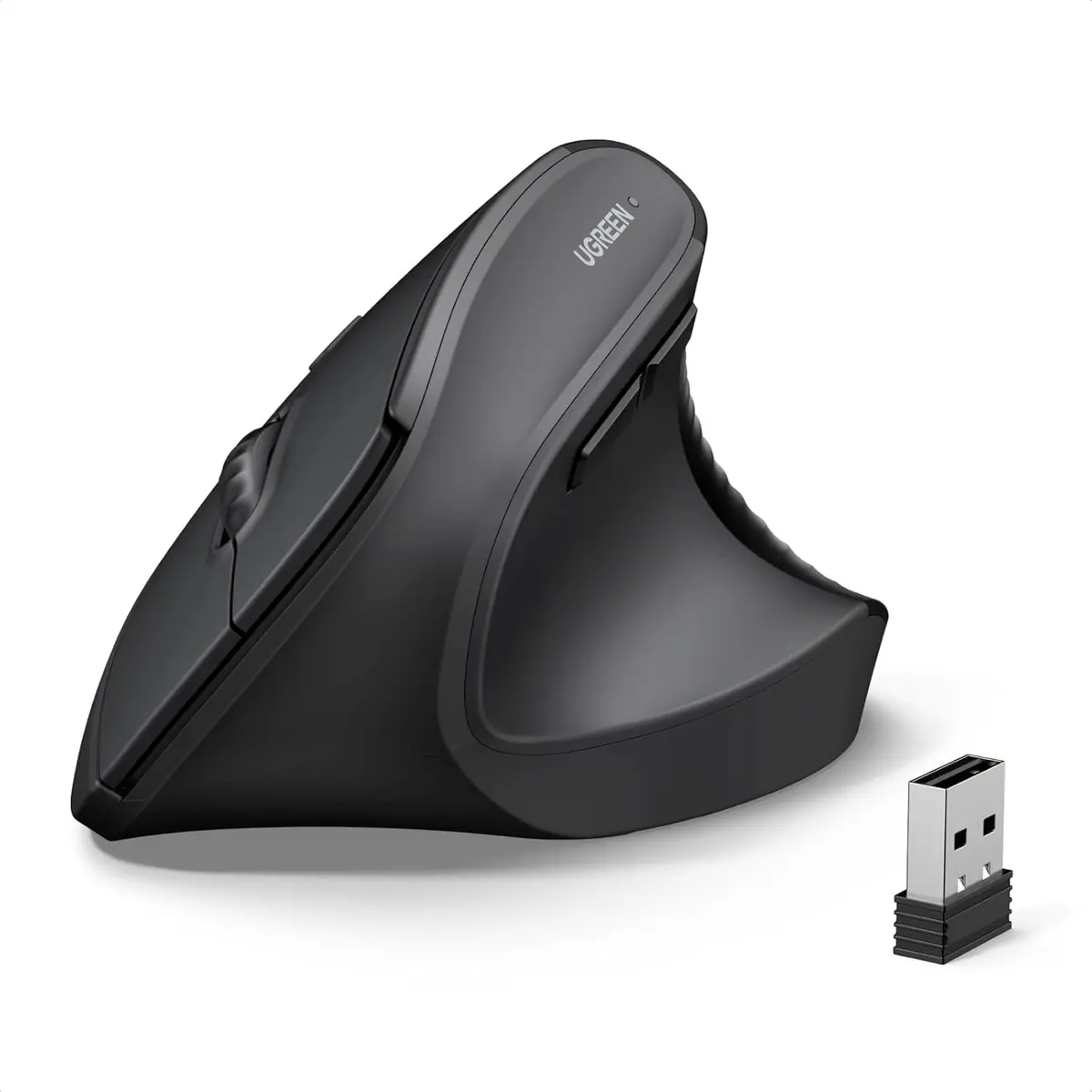 Ugreen Ergonomic Mouse, Wireless Bluetooth Vertical Mouse, Dual-Mode (BT 5.4 & USB 2.4G), Quiet Clicks, 4 Adjustable DPI (1000/1600/2000/4000), Compatible with Windows/Mac/Linux/Android/ChromeOS
