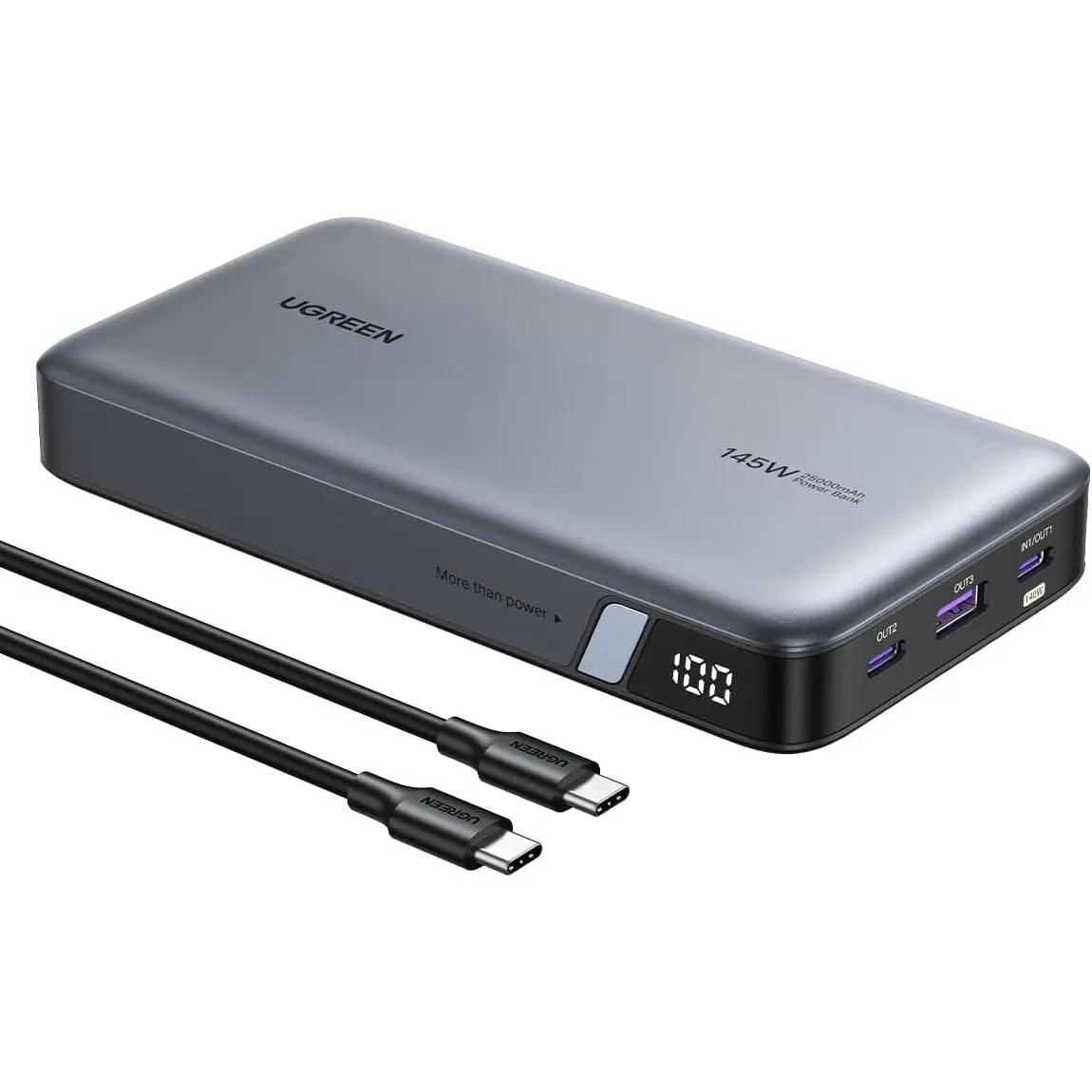 Ugreen Nexode 25000mAh 145W 3-Port USB-C Power Bank for iPhone 17 Pro Max - 3 USB-C ports, PD Fast High-Capacity 25000mAh for Laptops, Steam Deck, iPad, Galaxy S26, Dell XPS