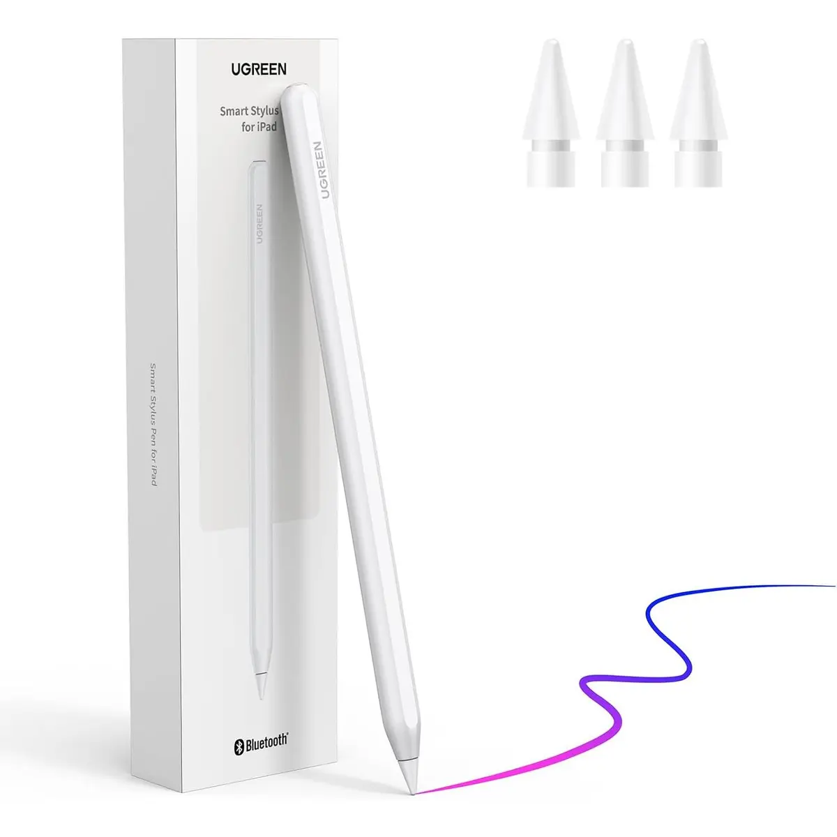 Ugreen Pencil for iPad Magnetic Wireless Charge 2nd Generation Pencil Tilt Sensitivity Palm Rejection Power Display Pen for iPad Pro 11" 4/3/2/1, Pro 12.9" 6/5/4/3, Air 4/5, Mini 6