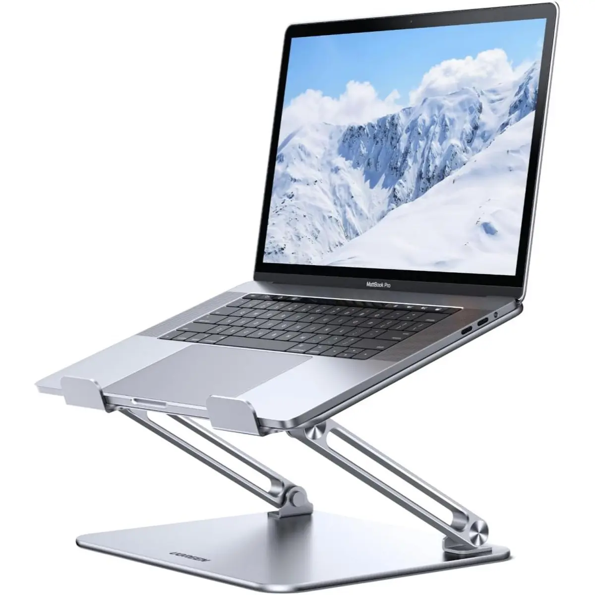 Ugreen Portable Laptop Stand for Desk, Adjustable Computer Stand Foldable Ergonomic Laptop Riser with Stable Support, Compatible with MacBook Pro/Air, Notebook & Tablets 10-17.3 Inch, Silver