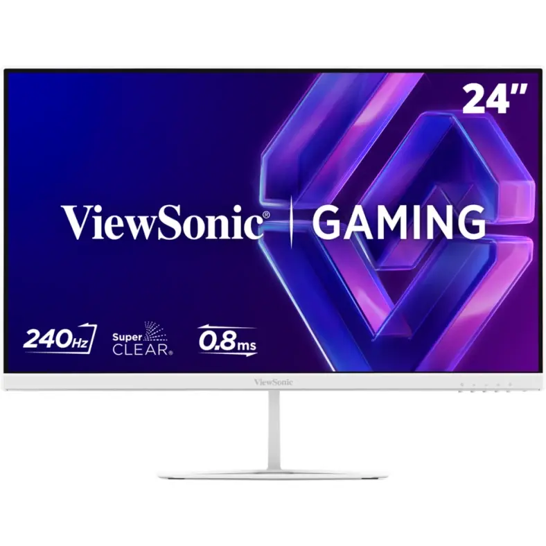 ViewSonic VX24G30-W 24 Inch FHD Omni Gaming Monitor, 240Hz, SuperClear IPS, 08ms Response Time, Adaptive Sync (White)