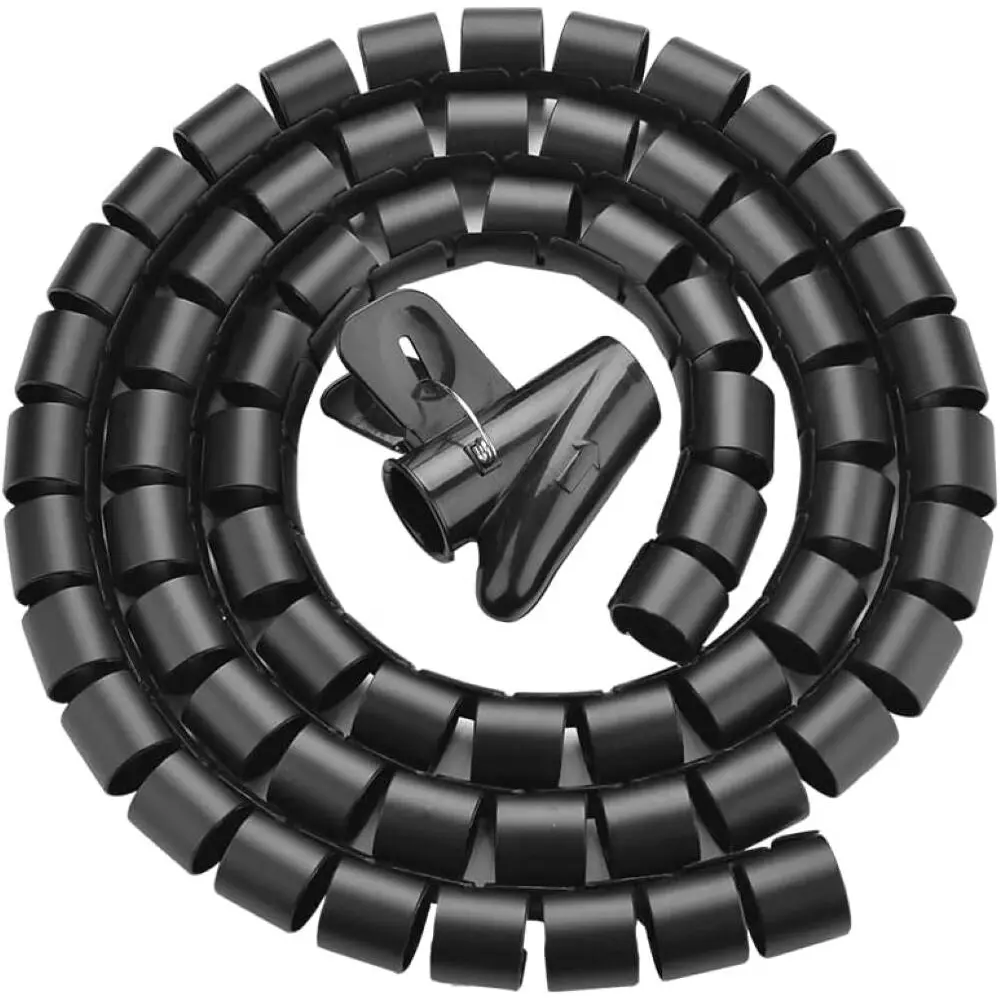 Ugreen Cabo Spiral Tube Cable Organizer, 1.5 Meter, Preto, 25mm Diameter, Tidy And Safe, Insulation From Shock