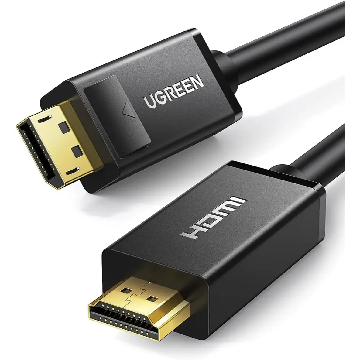 Ugreen 4K Uni-Directional UHD DP to HDMI Cable, Supports 4K@30Hz / 2K@60Hz /1080P@120Hz, Audio Video Sync, Support 4K 3D Vision, Stable Single Transfer, 2.25Gbps Bandwidth, 5m Length, Black
