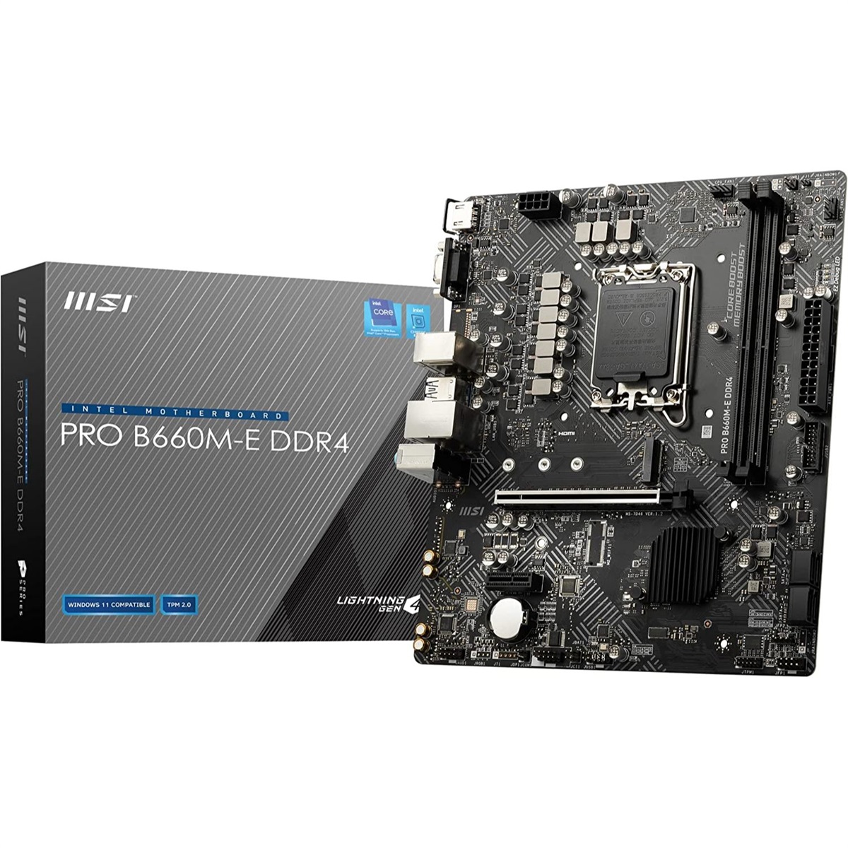 CPU Intel Core i3-12100F + PRO B660M-E DDR4 Intel B660 Motherboard MSI PRO B660M-E DDR4 Motherboard LGA