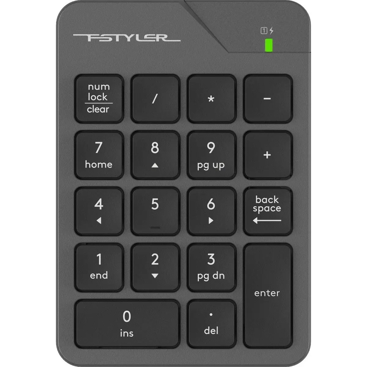 A4Tech Fstyler FBK21C Bluetooth & 2.4GHz Wireless Rechargeable Numeric Keypad - Grey