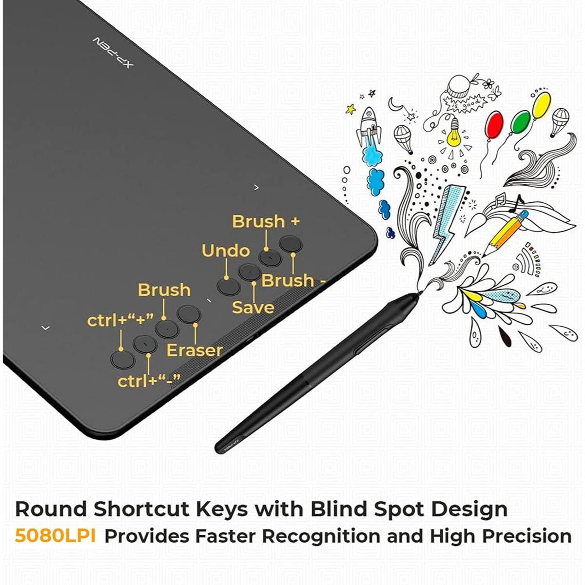 XP-Pen Deco 01 V3 Drawing Tablet: 16384 Levels of Pressure Battery-Free Stylus 10x6 Inch OSU Graphic Tablet, 8 Hotkeys for Digital Art and XPPen P05D Battery-Free Drawing Pen