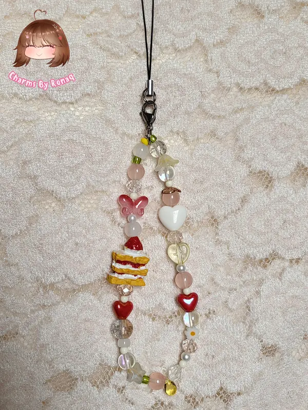 Chunky Strawberry Pastry Phone Charm