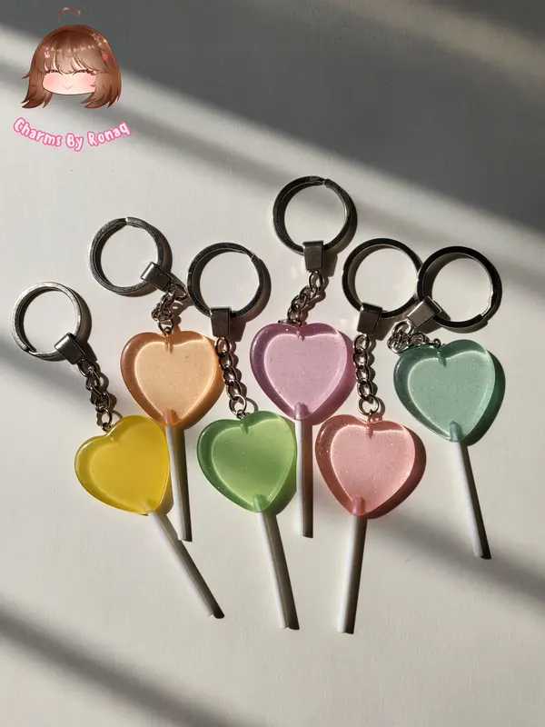Heart Lollipop Keychains 