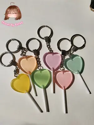 Heart Lollipop Keychains 