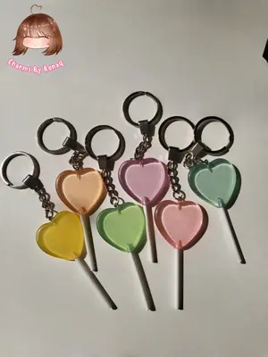 Heart Lollipop Keychains 