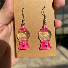 Pink Bubblegum Machine Earrings 