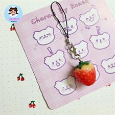 3D Strawberry Phone Charm 