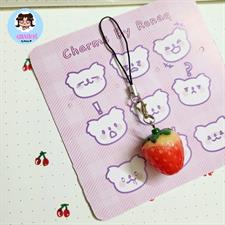 3D Strawberry Phone Charm 