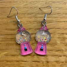 Pink Bubblegum Machine Earrings 