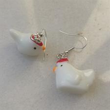 3D Chicken Hen Earrings 
