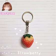 3D Big Strawberry Keychain 