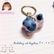 [SOLD OUT] Stretching Cat 3D Keychain 