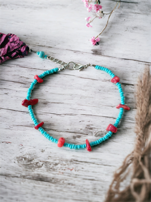 Blue Coral Anklet