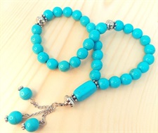 Blue Turquoise Prayer Bead