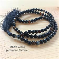 Pure Natural Black Agate Gemstone.