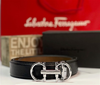 High Quality Belt Black FO Silver