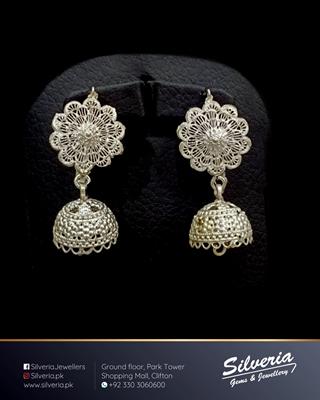 Jhumkis in 925 Sterling Silver with Filligiri workmanship