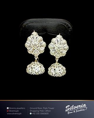 Jhumkis in 925 Sterling Silver with Filligiri workmanship
