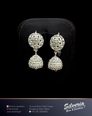 Jhumkis in 925 Sterling Silver with Filligiri workmanship