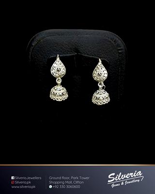 Jhumkis in 925 Sterling Silver with Filligiri workmanship