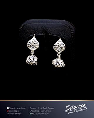 Jhumkis in 925 Sterling Silver with Filligiri workmanship