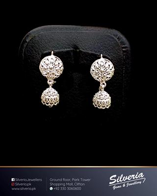 Jhumkis in 925 Sterling Silver with Filligiri workmanship