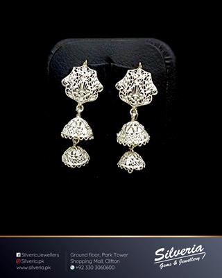 Jhumkis in 925 Sterling Silver with Filligiri workmanship