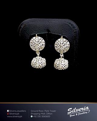 Jhumkis in 925 Sterling Silver with Filligiri workmanship