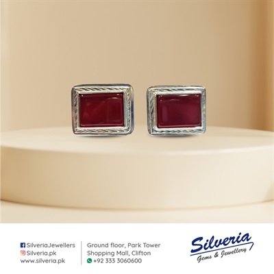 Fine handcrafted cufflinks with brown onyx in 925 Sterling Silver
