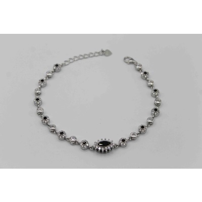 Beautiful bracelet with Marquise shaped black and white zircon