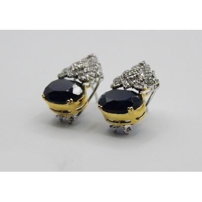 Brilliant Cut Shaped 925 Sterling Silver With Black Onyx