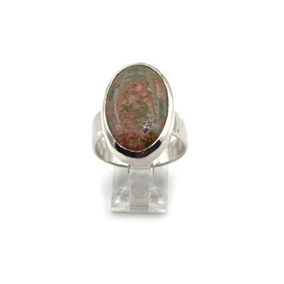 Moss Agate Silver Ring