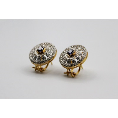FLoral Pearl Tops With Centre Purple Zircon