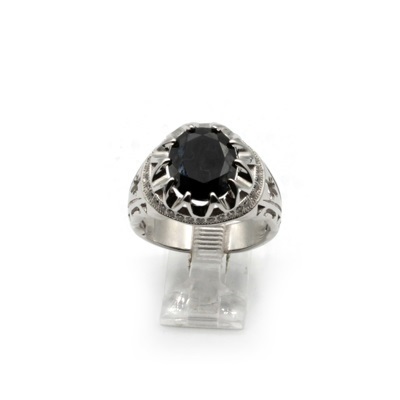 Black Onyx Silver Ring