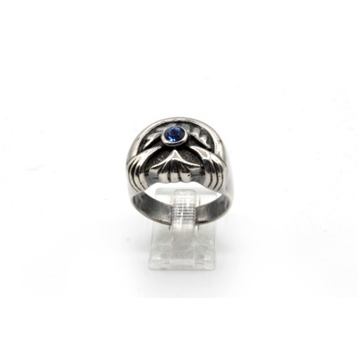 Blue Zircon Silver Ring For Gents